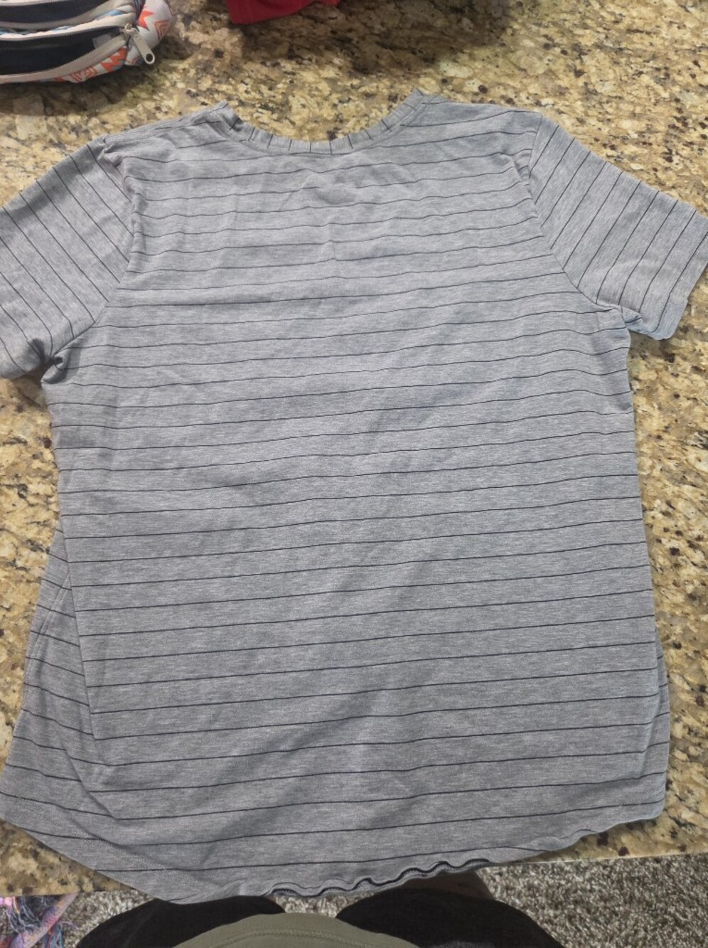 lululemon athletica Gray Striped Short Sleeve Love Tee